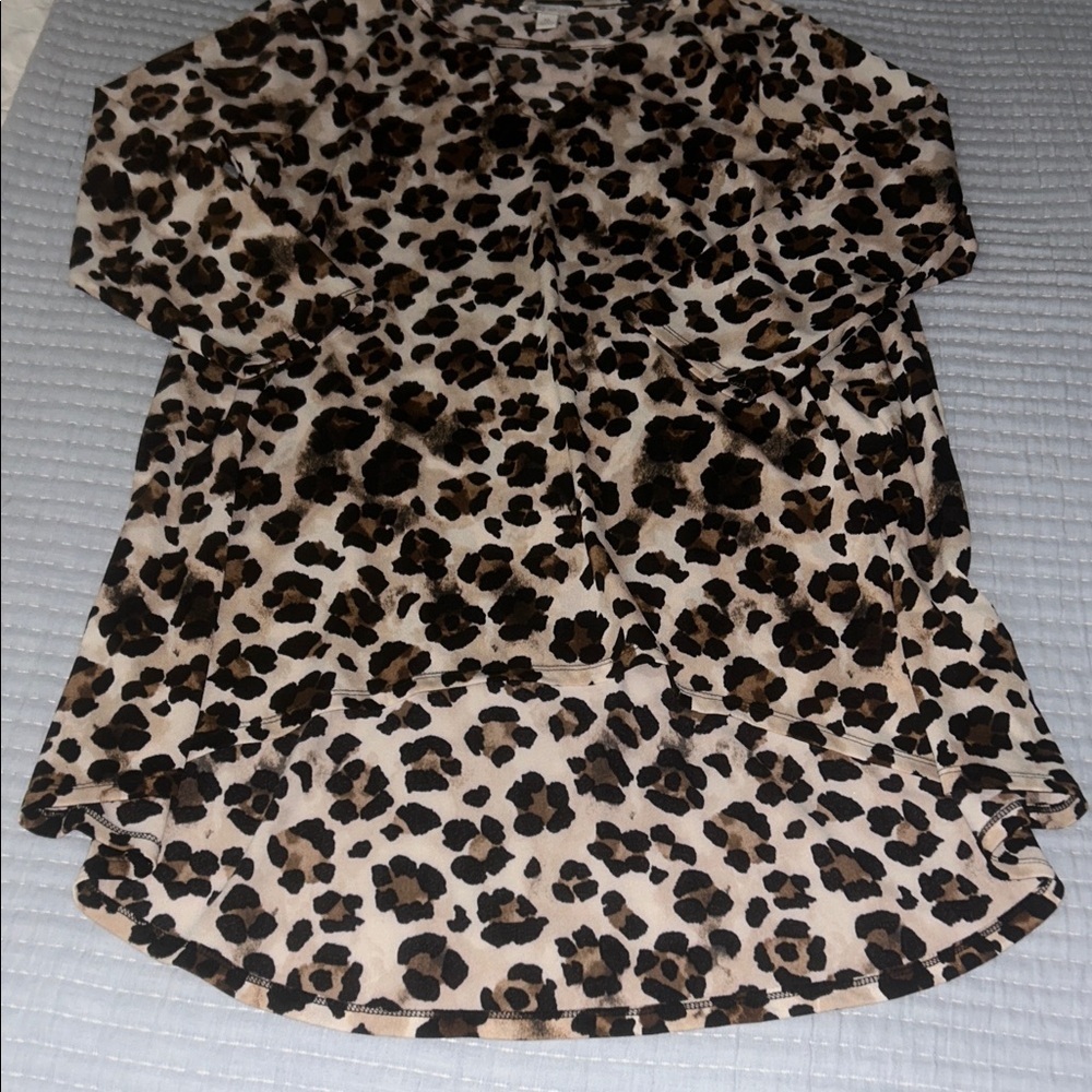 Cato Animal Print  hi/low V-Neck tunic
